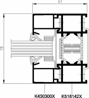 Fire Rated Aluminium Fixed Windows- Section detail 2