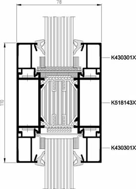 Fire Rated Aluminium Fixed Windows- Section detail 3